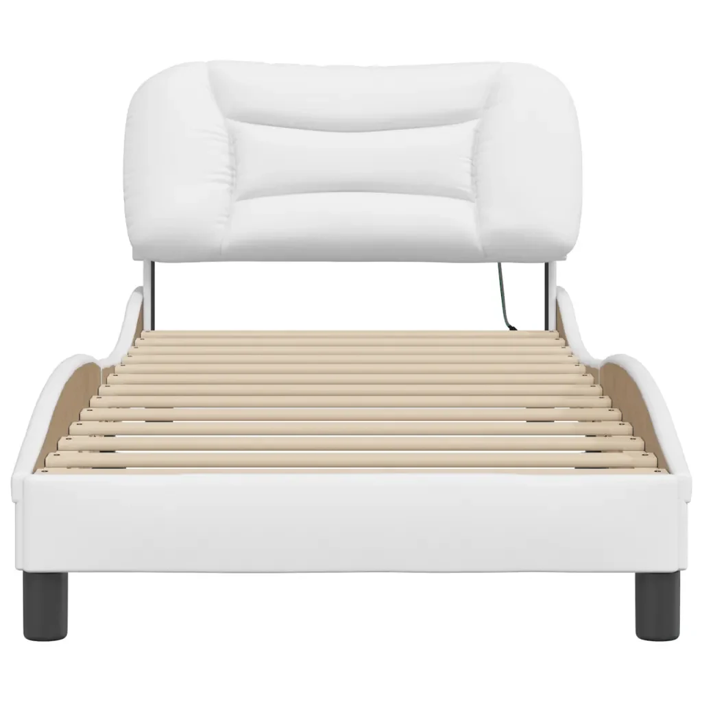 Letto singolo | Letto per adulti | Giroletto con LED senza Materasso Hvar Bianco 80x200 cm - Image 6