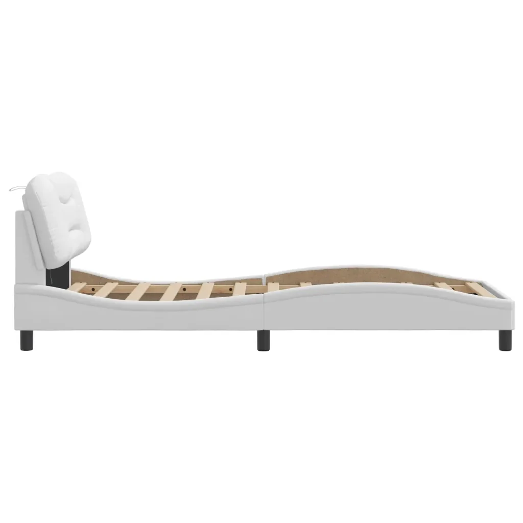Letto singolo | Letto per adulti | Giroletto con LED senza Materasso Hvar Bianco 80x200 cm - Image 8