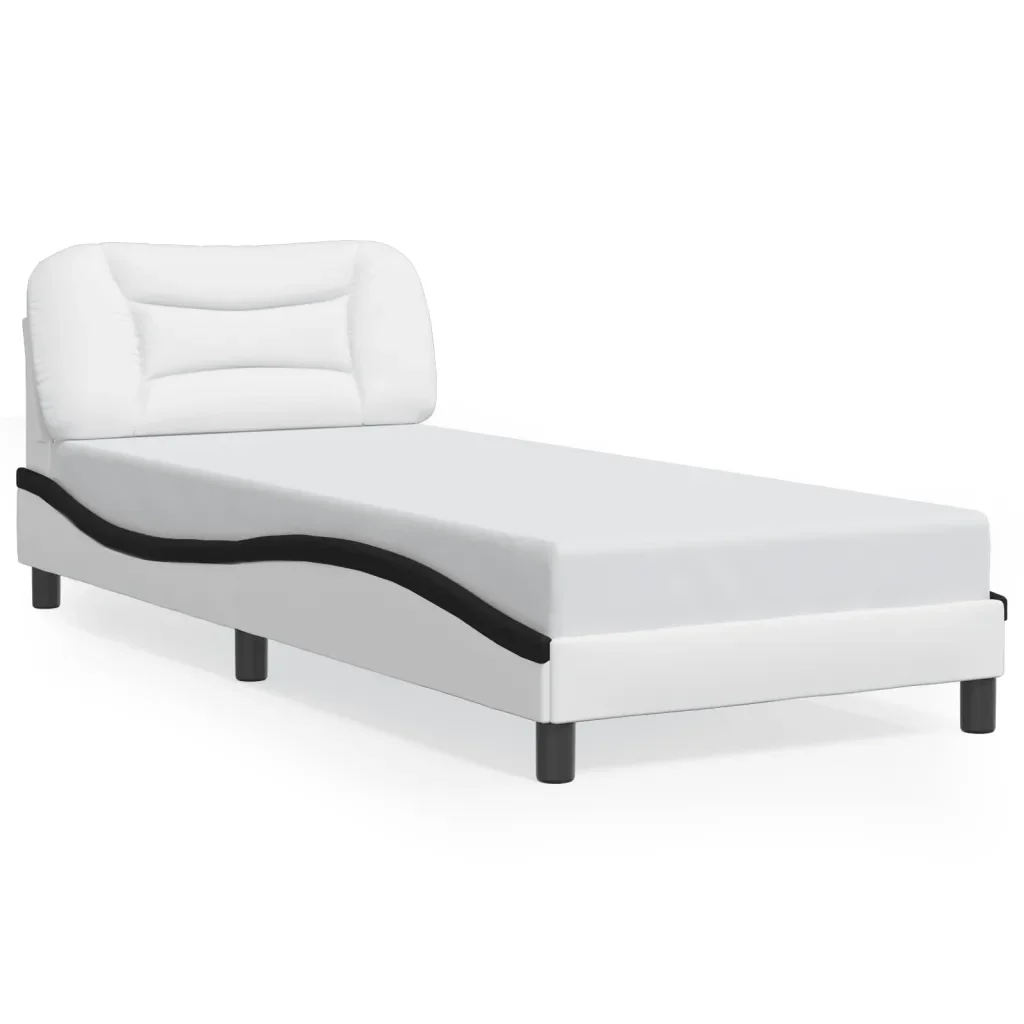 Letto singolo | Letto per adulti | Giroletto con LED senza Materasso Hvar Bianco e Nero 80x200 cm - Image 5