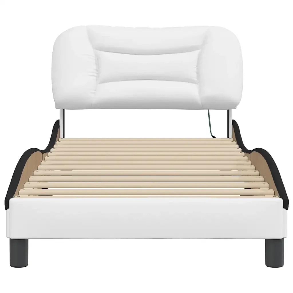 Letto singolo | Letto per adulti | Giroletto con LED senza Materasso Hvar Bianco e Nero 90x200 cm - Image 6