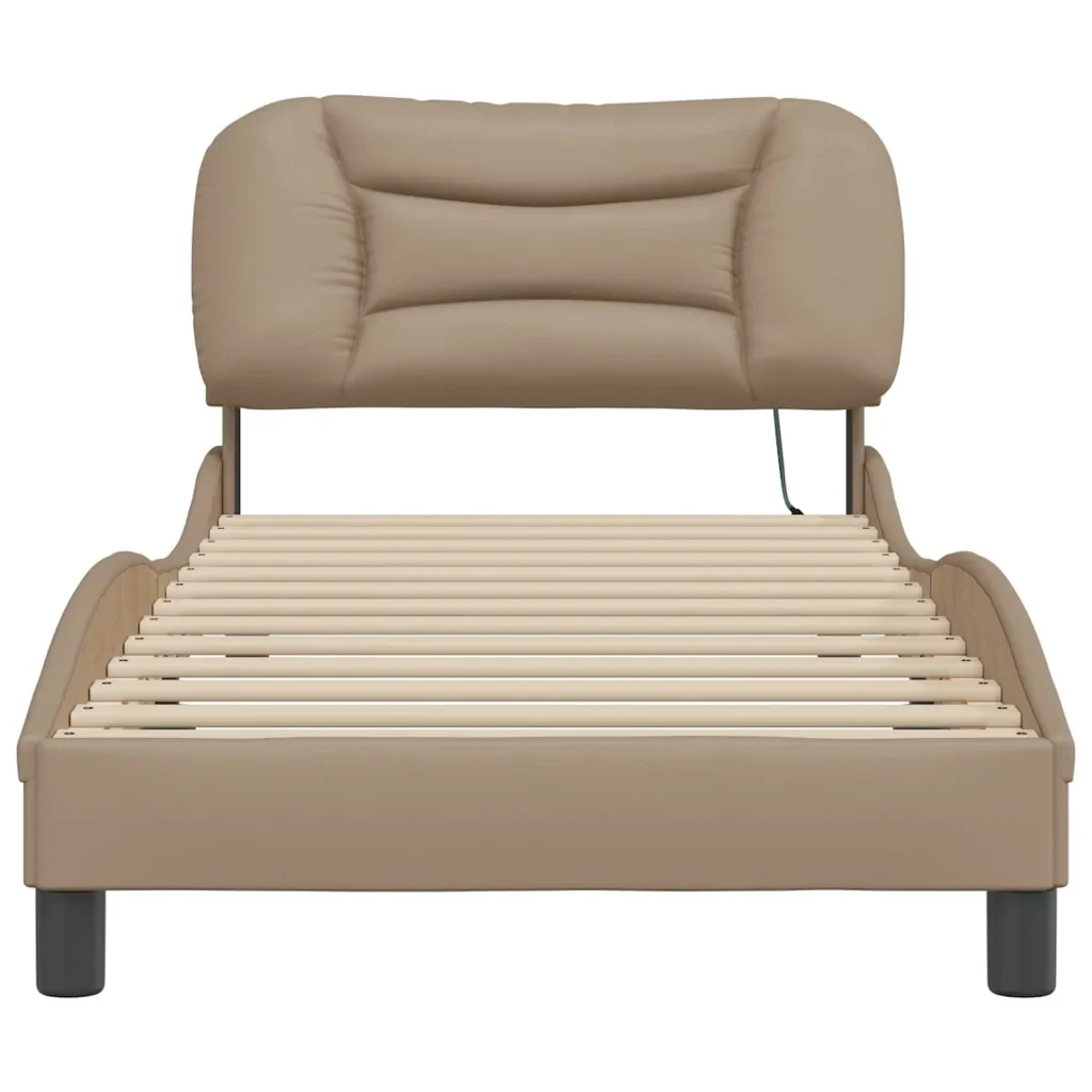 Letto singolo | Letto per adulti | Giroletto con LED senza Materasso Hvar Cappuccino 80x200 cm - Image 6