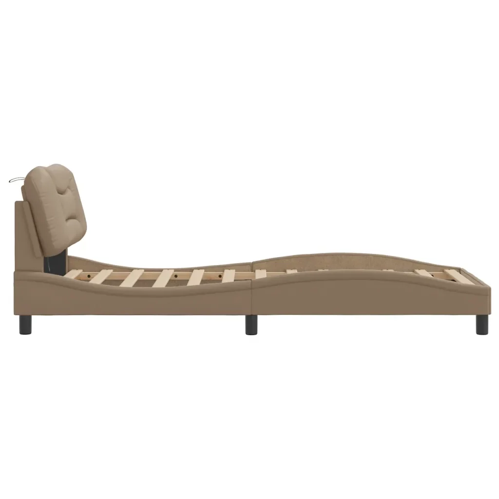 Letto singolo | Letto per adulti | Giroletto con LED senza Materasso Hvar Cappuccino 80x200 cm - Image 8