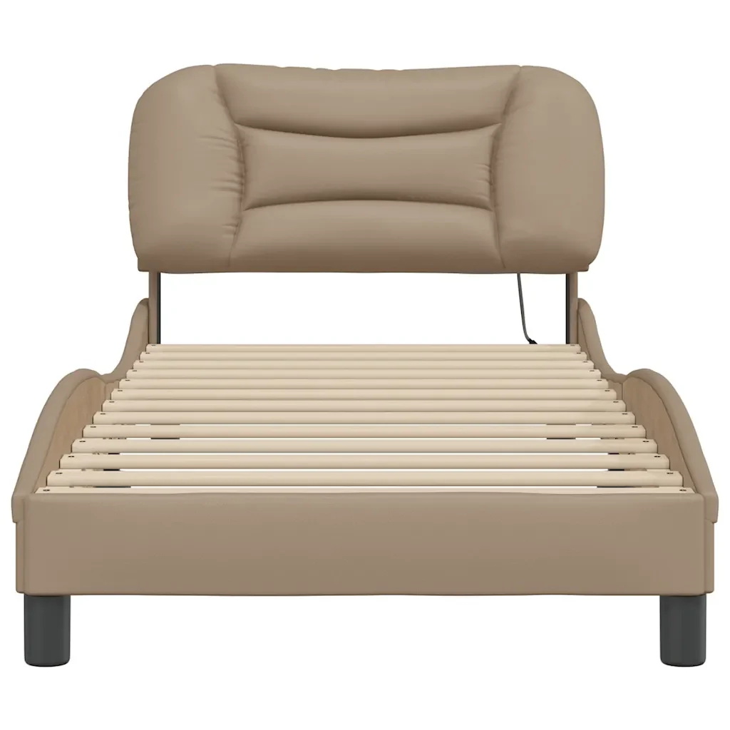 Letto singolo | Letto per adulti | Giroletto con LED senza Materasso Hvar Cappuccino 90x190 cm - Image 6