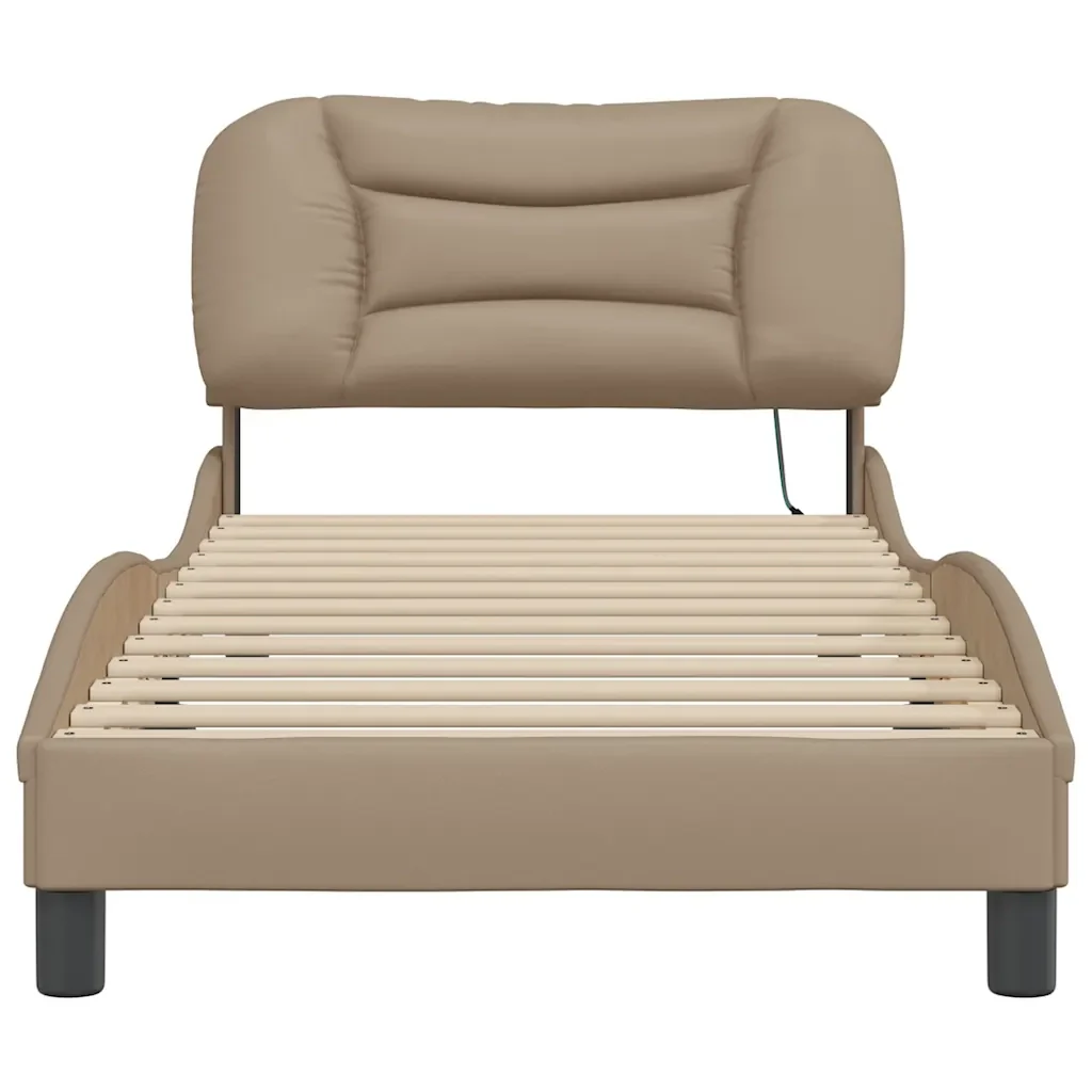 Letto singolo | Letto per adulti | Giroletto con LED senza Materasso Hvar Cappuccino 90x200 cm - Image 6