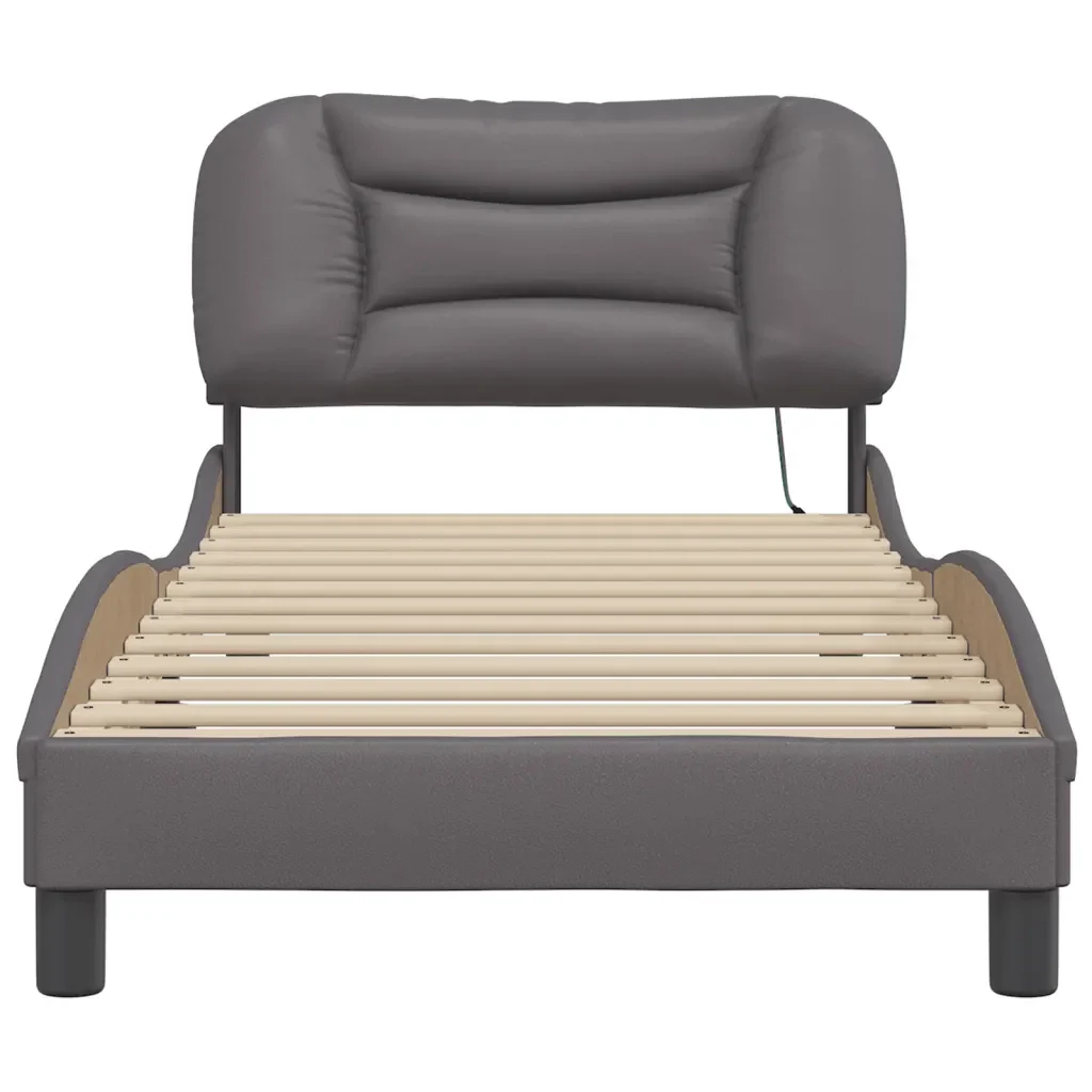 Letto singolo | Letto per adulti | Giroletto con LED senza Materasso Hvar Grigio 80x200 cm - Image 6