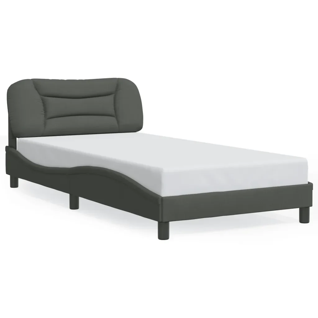 Letto singolo | Letto per adulti | Giroletto con LED senza Materasso Hvar Grigio Scuro 100x200 cm - Image 5