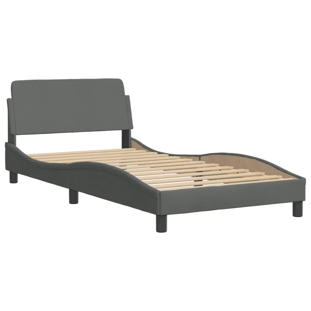 Letto singolo | Letto per adulti | Giroletto con LED senza Materasso Hvar Grigio Scuro 100x200 cm - Image 7