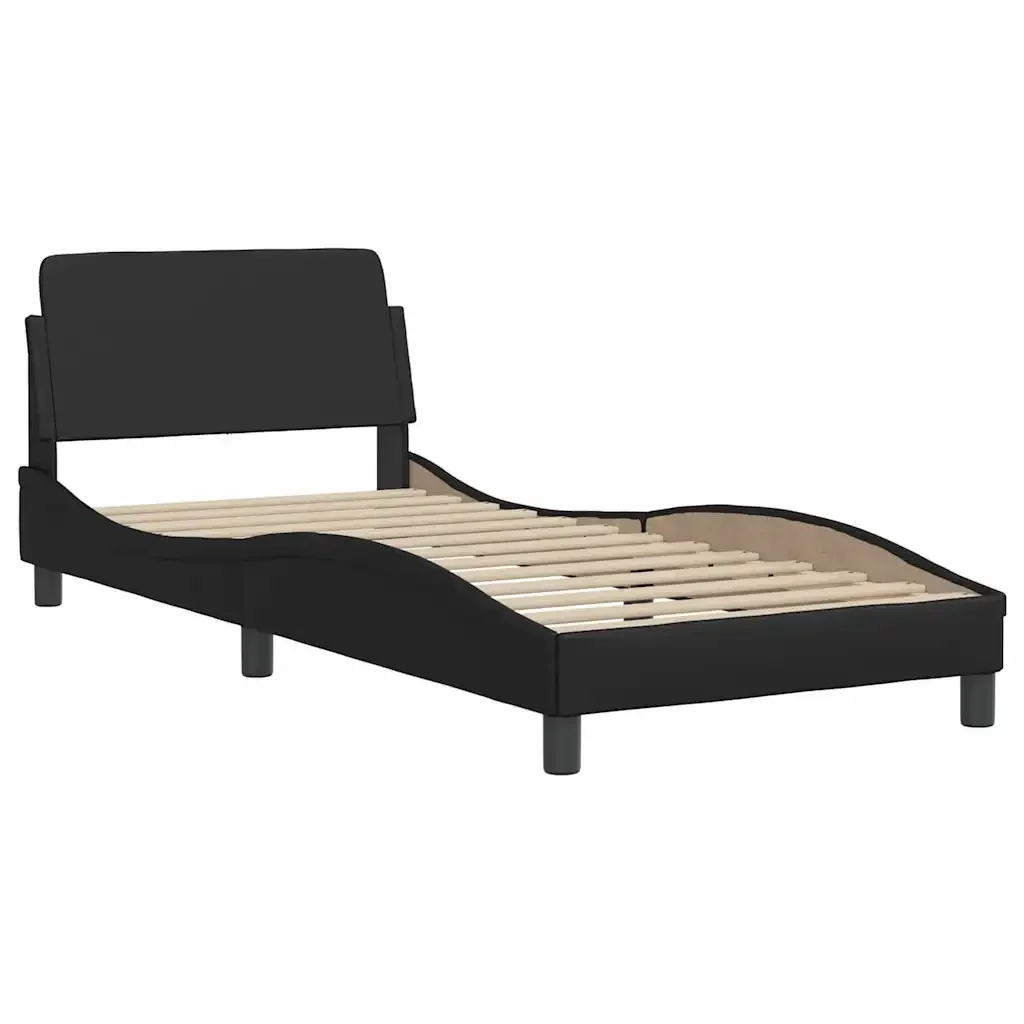 Letto singolo | Letto per adulti | Giroletto con LED senza Materasso Hvar Nero 80x200 cm - Image 7