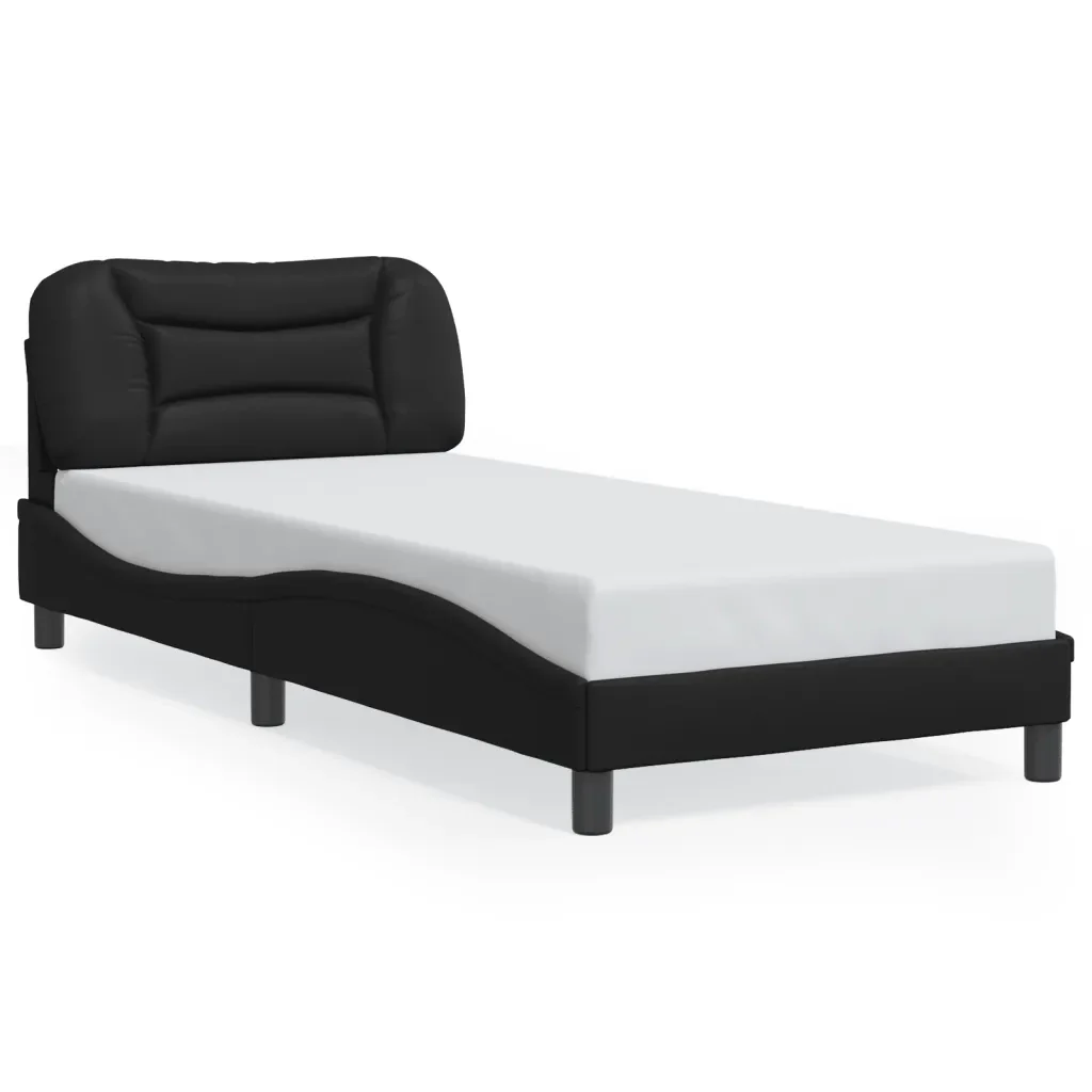 Letto singolo | Letto per adulti | Giroletto con LED senza Materasso Hvar Nero 90x190 cm - Image 5