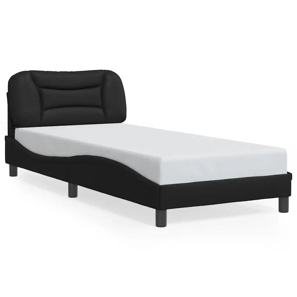 Letto singolo | Letto per adulti | Giroletto con LED senza Materasso Hvar Nero 90x200 cm - Image 5
