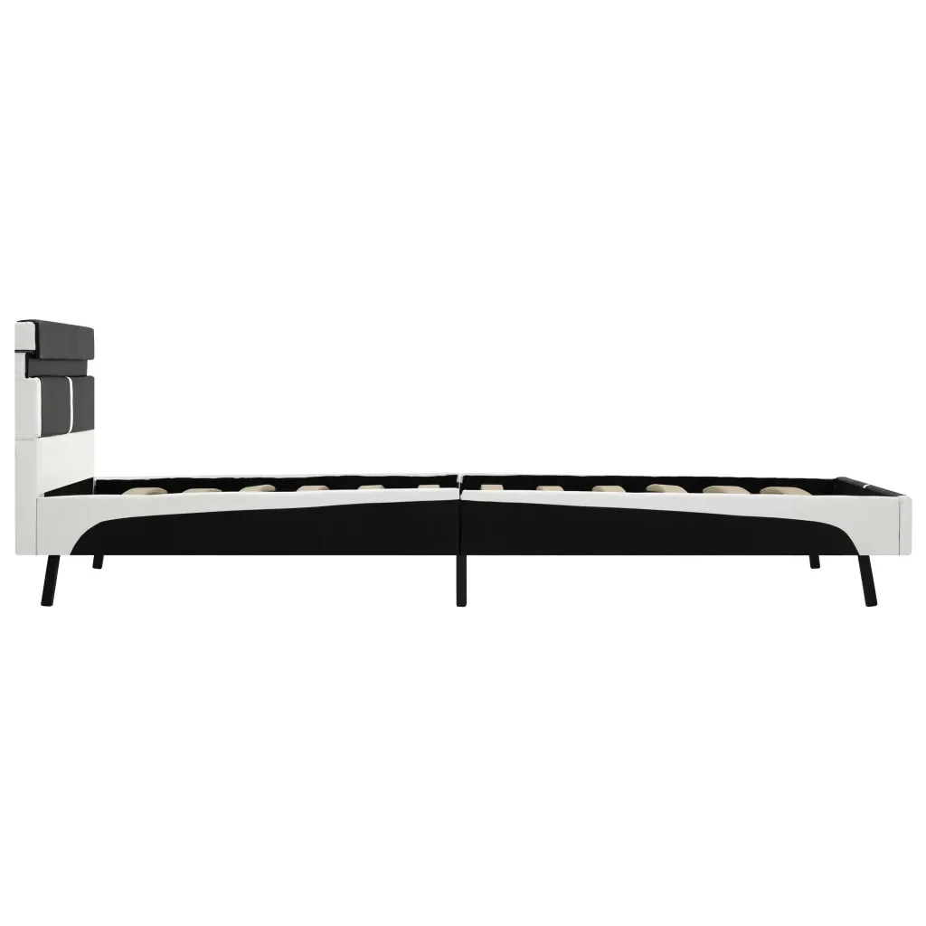 Letto singolo | Letto per adulti | Giroletto con LED senza Materasso Nero in Similpelle 90x200 cm - Image 5