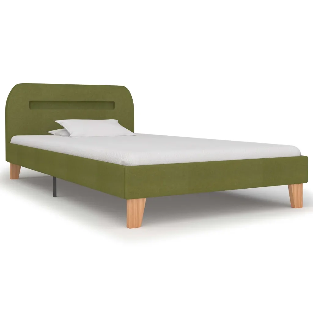 Letto singolo | Letto per adulti | Giroletto con LED senza Materasso Verde 90x200 cm - Image 3