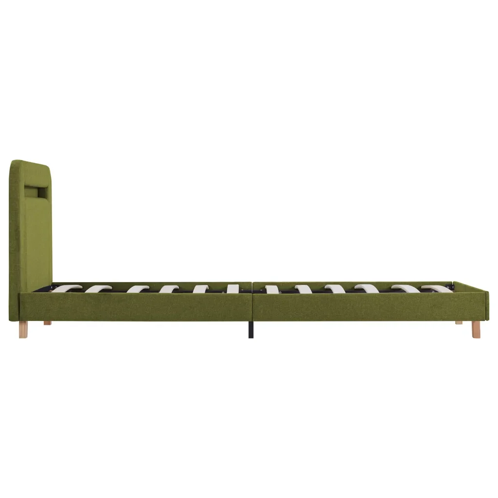 Letto singolo | Letto per adulti | Giroletto con LED senza Materasso Verde 90x200 cm - Image 6