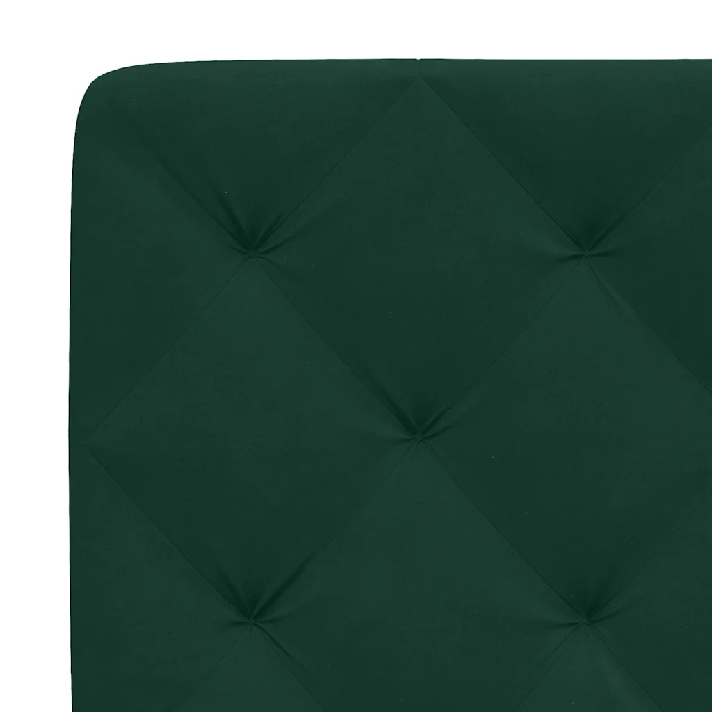 Letto singolo | Letto per adulti | Giroletto con LED senza Materasso Verde Scuro 100x200 cm in Velluto - Image 10