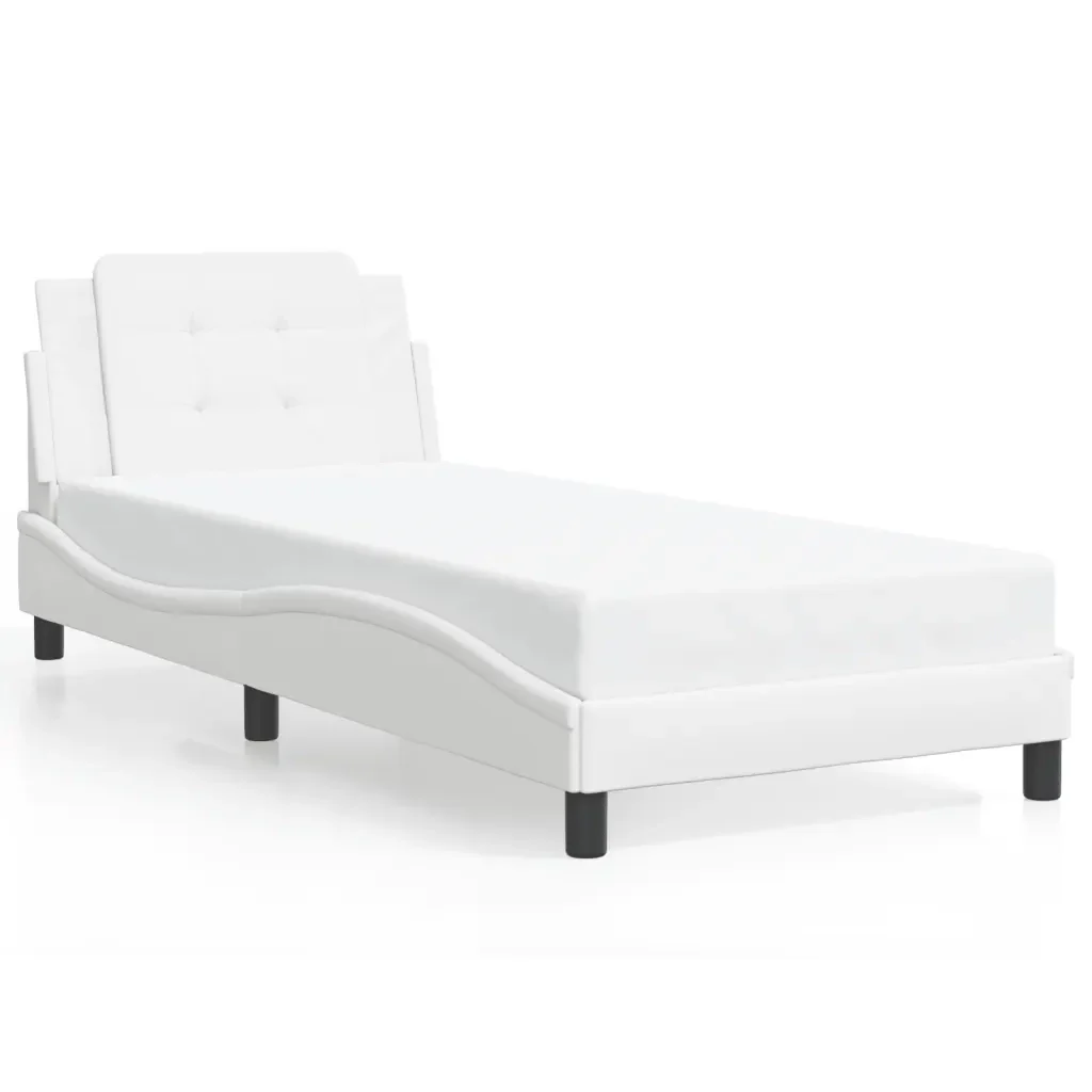 Letto singolo | Letto per adulti | Giroletto con LED senza Materasso Zadar Bianco 80x200 cm - Image 5