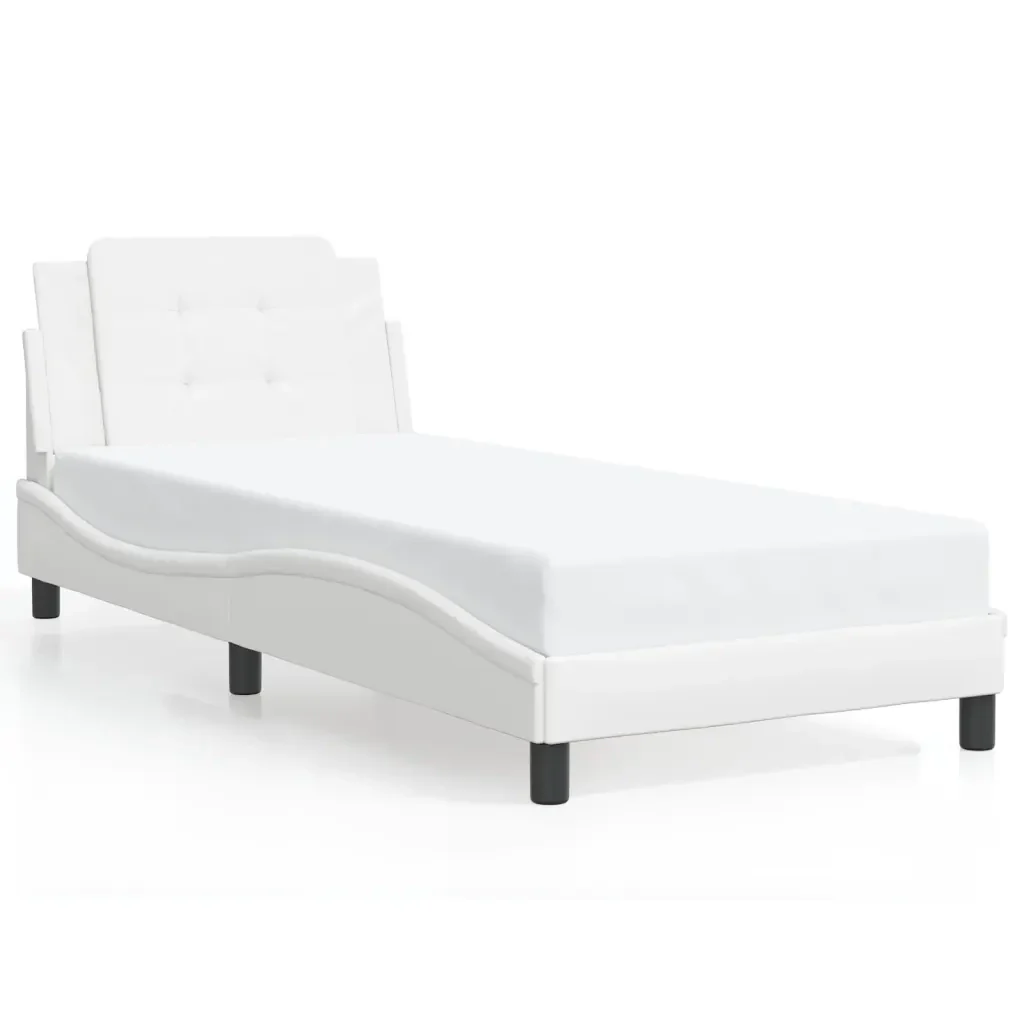 Letto singolo | Letto per adulti | Giroletto con LED senza Materasso Zadar Bianco 90x190 cm - Image 5