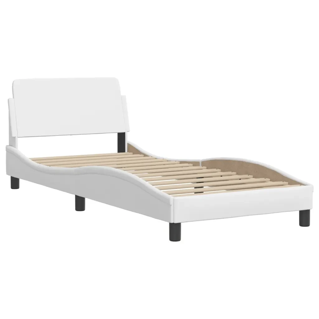 Letto singolo | Letto per adulti | Giroletto con LED senza Materasso Zadar Bianco 90x200 cm - Image 8
