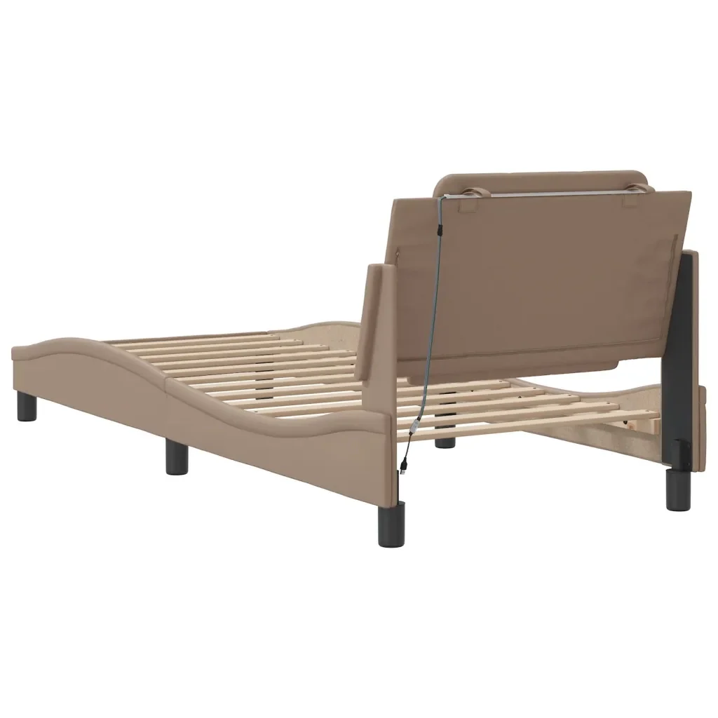 Letto singolo | Letto per adulti | Giroletto con LED senza Materasso Zadar Cappuccino 80x200 cm - Image 10