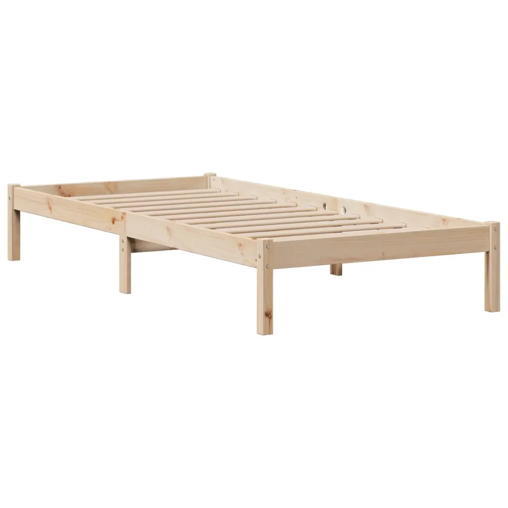 Letto singolo | Letto per adulti | Giroletto con Libreria senza Materasso 75x190 cm in Legno Pino - Image 5