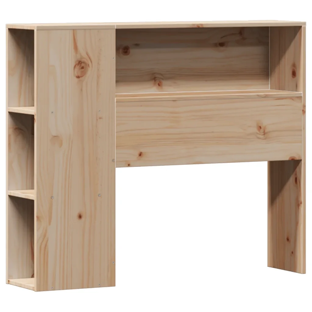 Letto singolo | Letto per adulti | Giroletto con Libreria senza Materasso 75x190 cm in Legno Pino - Image 7