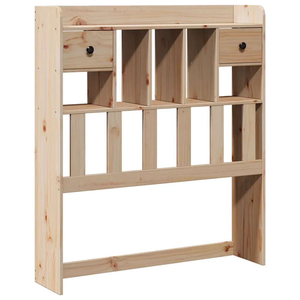 Letto singolo | Letto per adulti | Giroletto con Libreria senza Materasso 75x190 cm in Legno Pino - Image 7