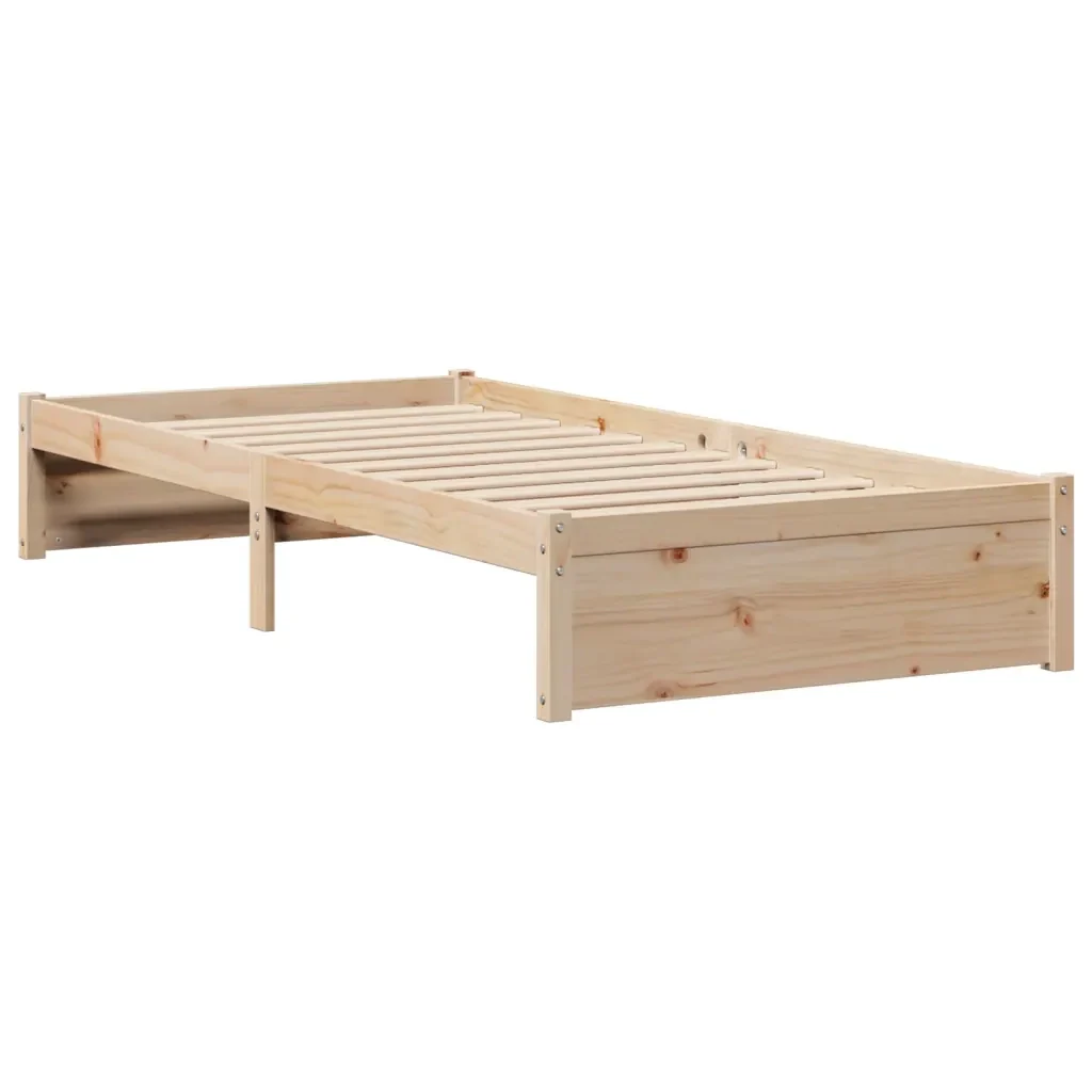 Letto singolo | Letto per adulti | Giroletto con Libreria senza Materasso 75x190 cm in Legno Pino - Image 6