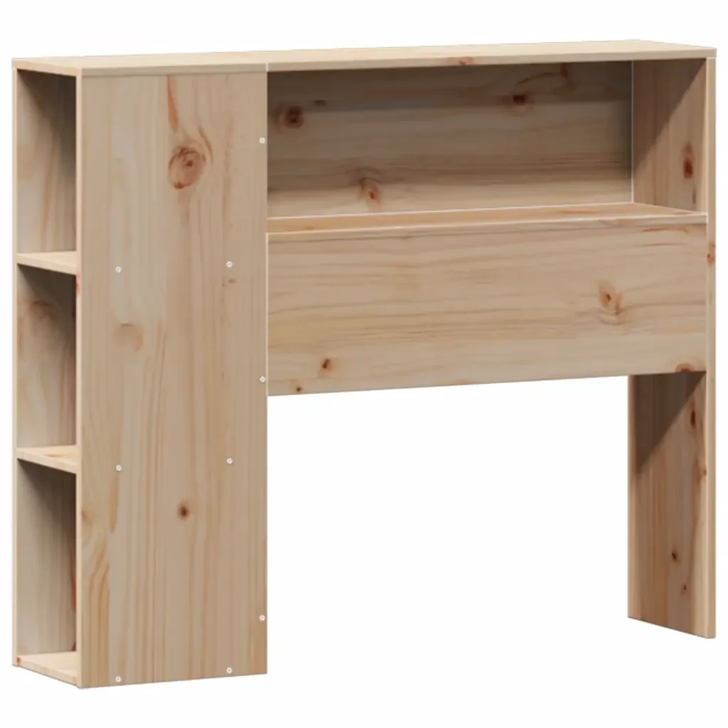 Letto singolo | Letto per adulti | Giroletto con Libreria senza Materasso 75x190 cm in Legno Pino - Image 7