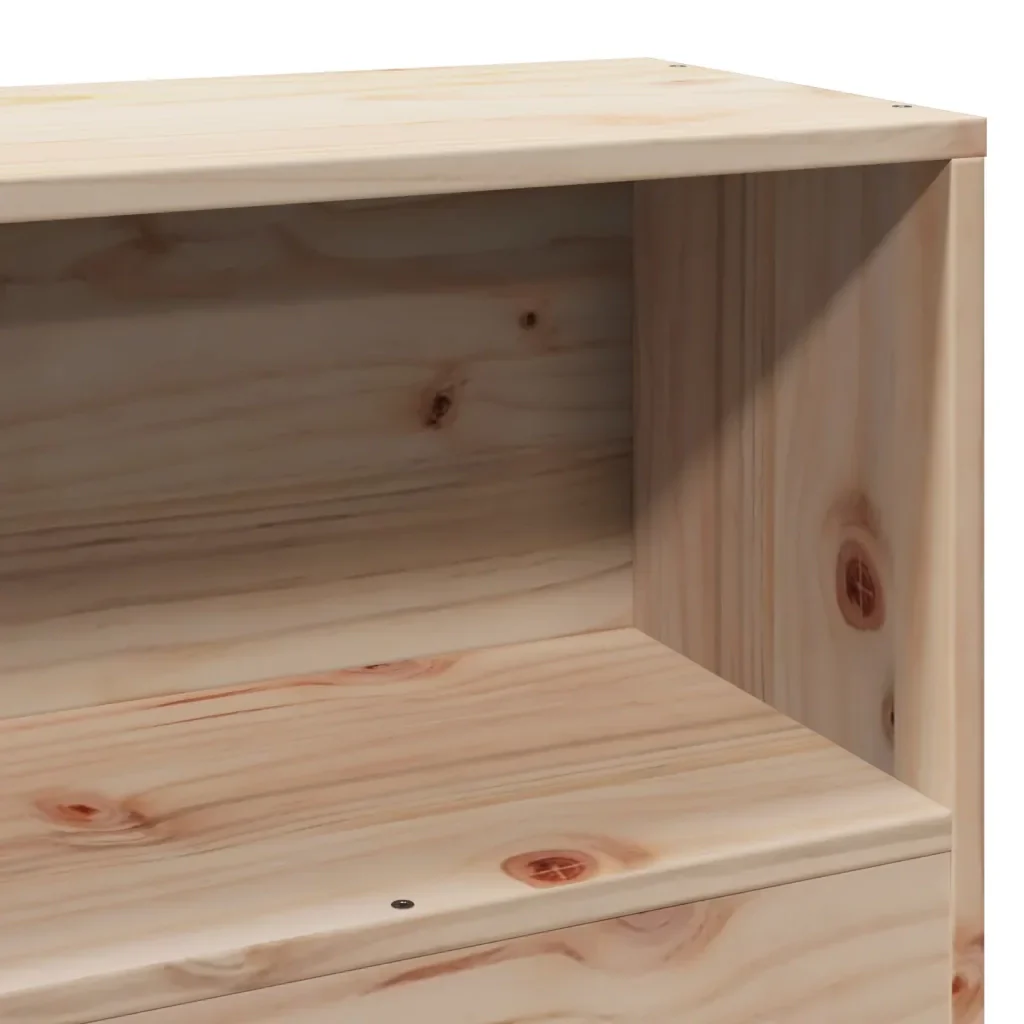 Letto singolo | Letto per adulti | Giroletto con Libreria senza Materasso 75x190 cm in Legno Pino - Image 9