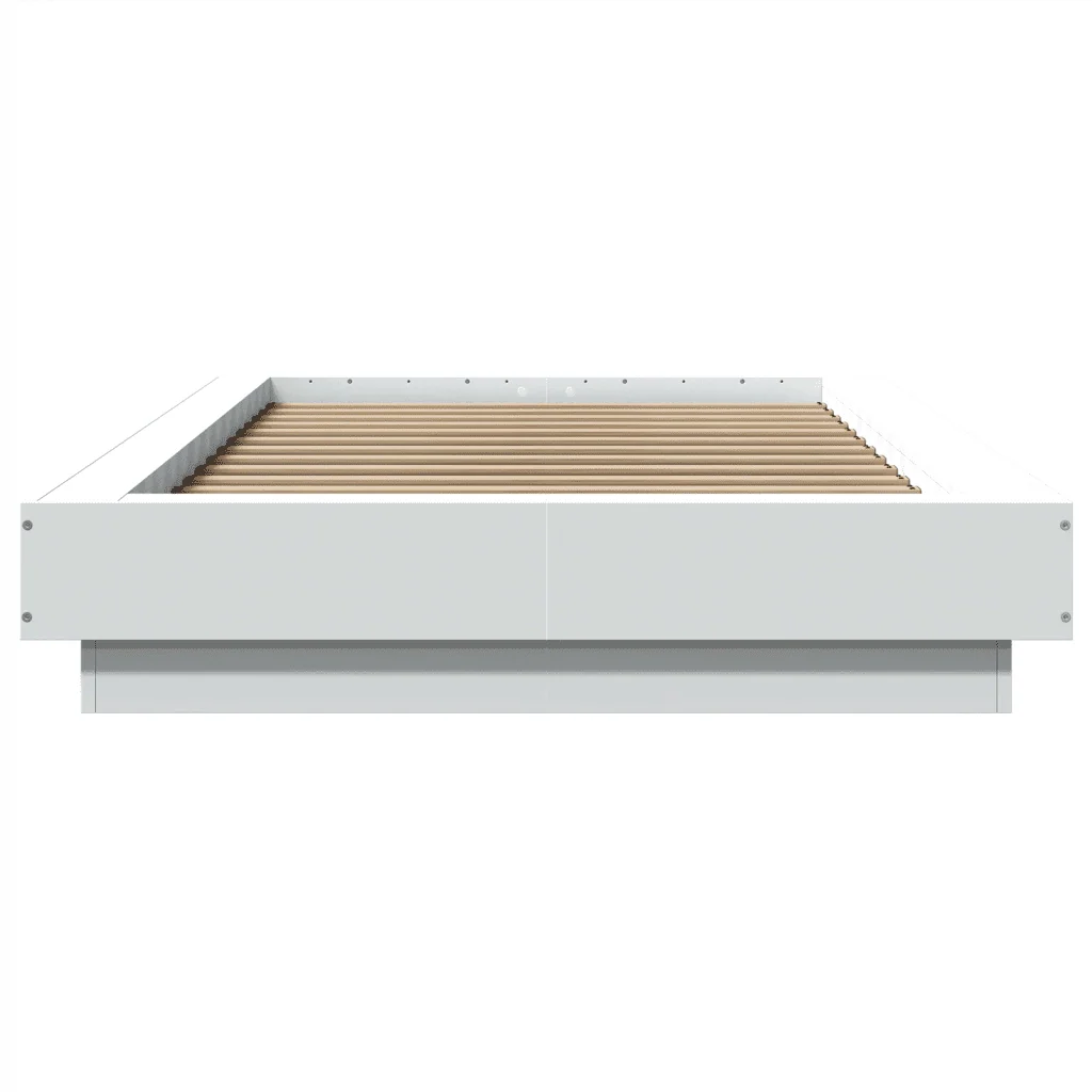 Letto singolo | Letto per adulti | Giroletto con Luci LED Bianco 75x190 cm in Legno Multistrato - Image 5
