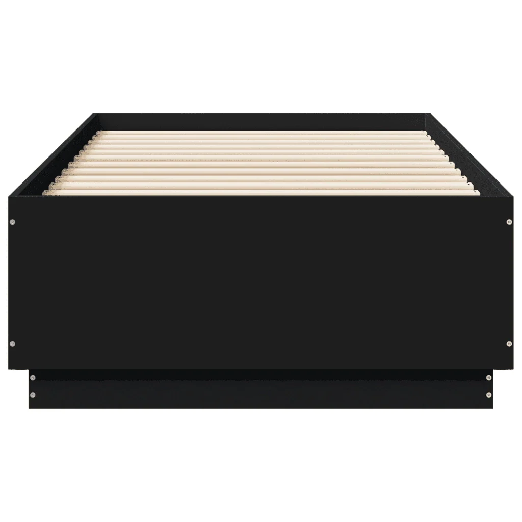 Letto singolo | Letto per adulti | Giroletto con Luci LED Nero 90x190 cm in Legno Multistrato - Image 6