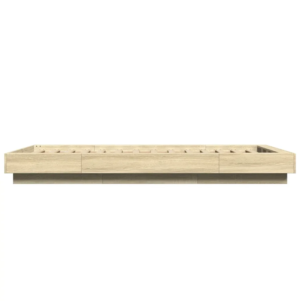 Letto singolo | Letto per adulti | Giroletto con Luci LED Rovere Sonoma 90x200cm Legno Multistrato - Image 6