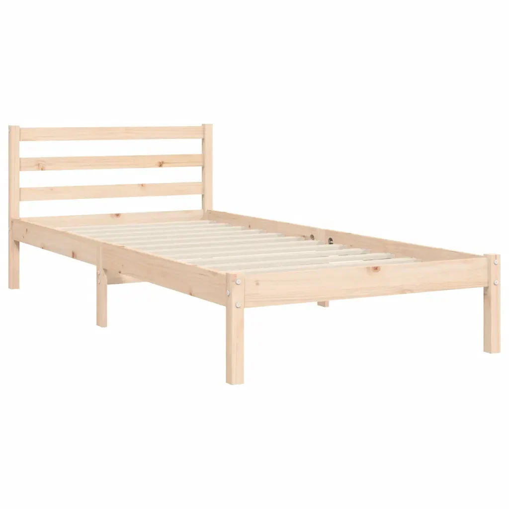 Letto singolo | Letto per adulti | Giroletto con Testiera 100x200 cm in Legno Massello - Image 9