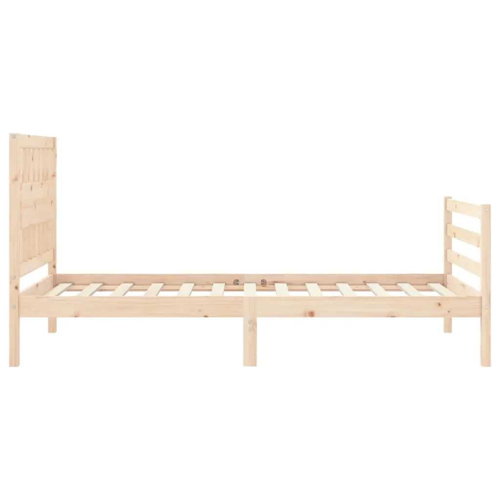 Letto singolo | Letto per adulti | Giroletto con Testiera 100x200 cm in Legno Massello - Image 6