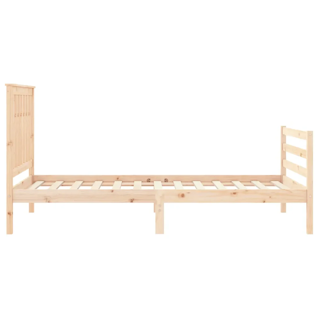 Letto singolo | Letto per adulti | Giroletto con Testiera 100x200 cm in Legno Massello - Image 6