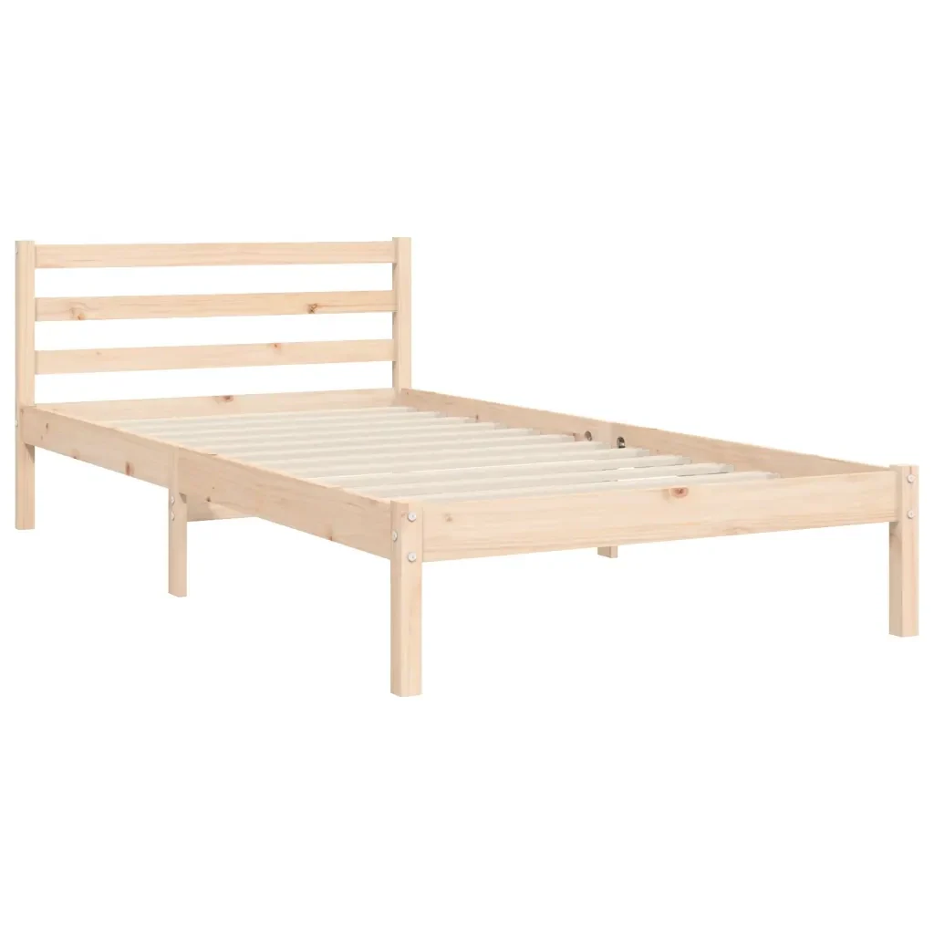 Letto singolo | Letto per adulti | Giroletto con Testiera 100x200 cm in Legno Massello - Image 8