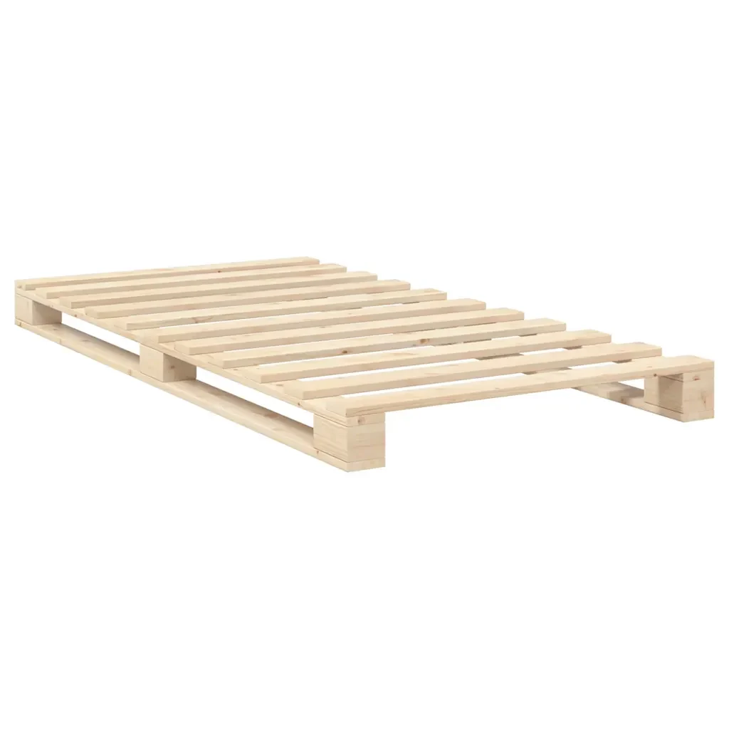 Letto singolo | Letto per adulti | Giroletto con Testiera 100x200 cm Legno Massello di Pino - Image 7