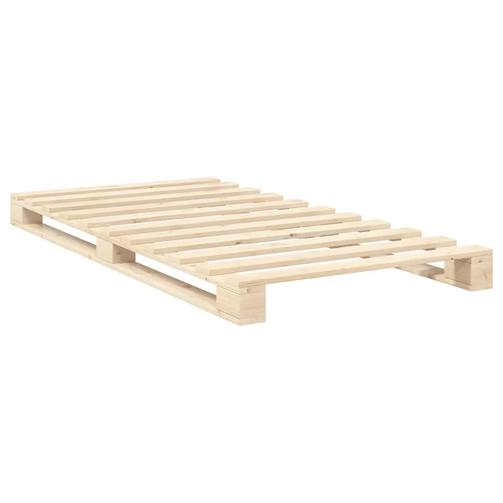 Letto singolo | Letto per adulti | Giroletto con Testiera 100x200 cm Legno Massello di Pino - Image 7