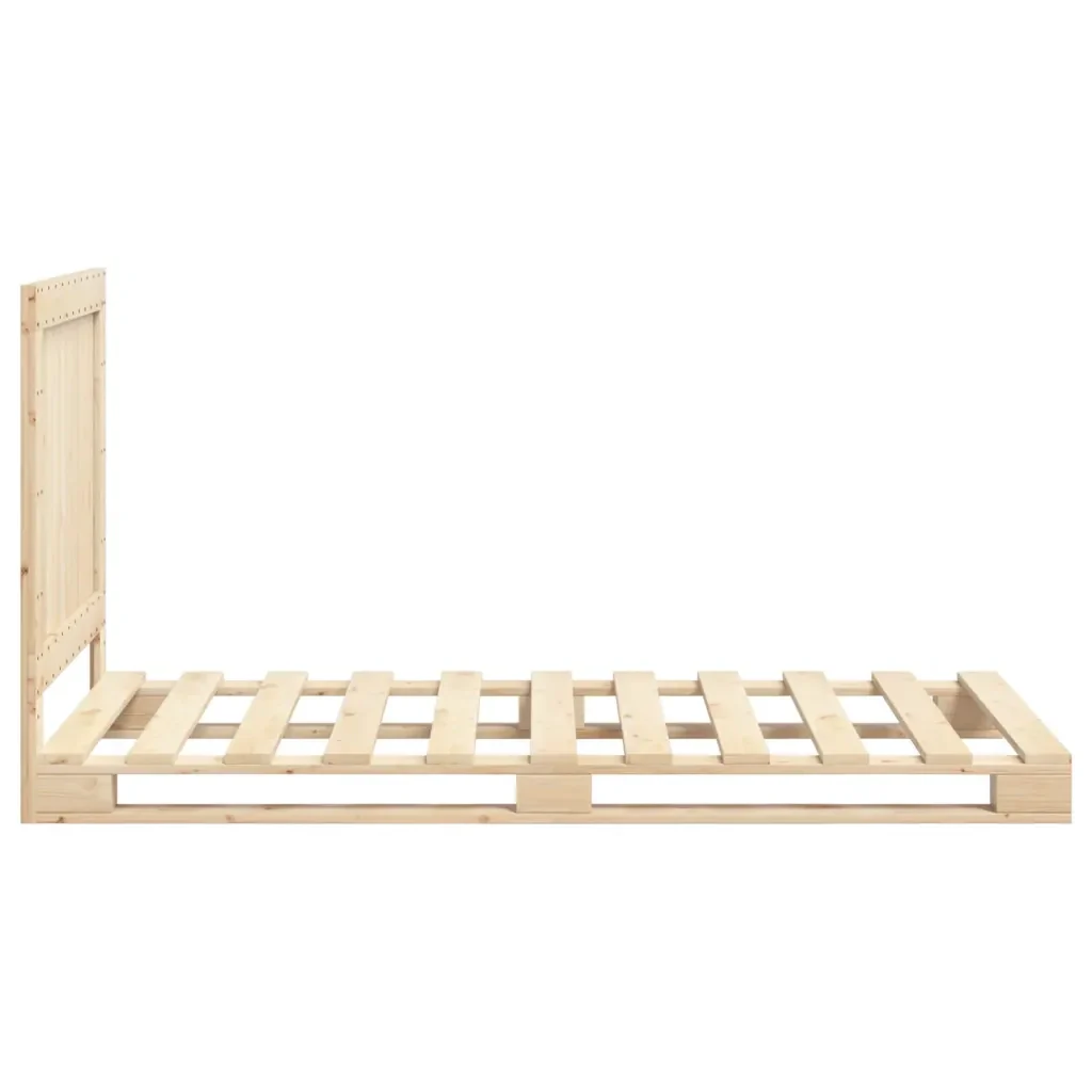 Letto singolo | Letto per adulti | Giroletto con Testiera 100x200 cm Legno Massello di Pino - Image 8