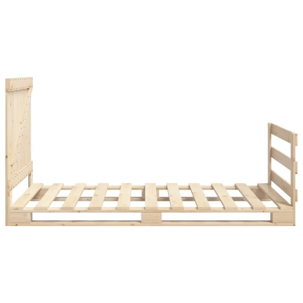 Letto singolo | Letto per adulti | Giroletto con Testiera 100x200 cm Legno Massello di Pino - Image 8