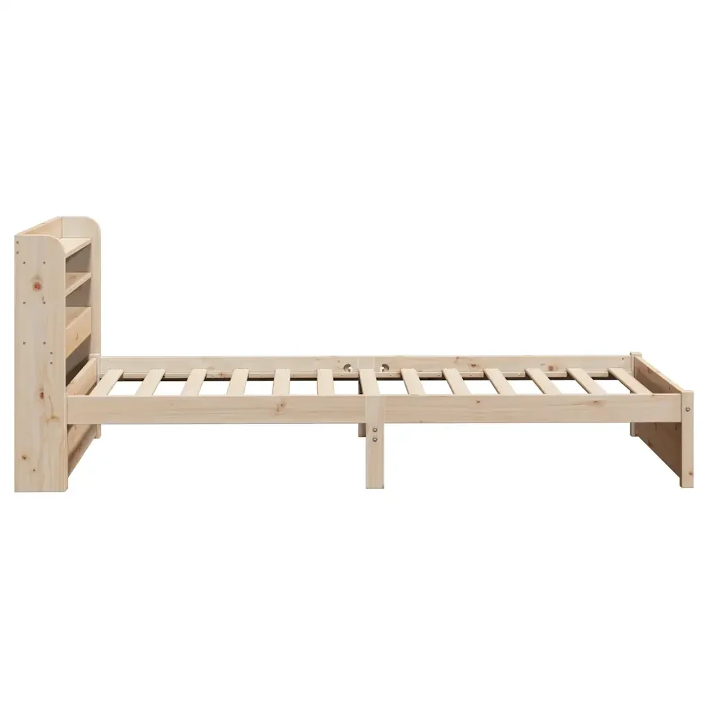 Letto singolo | Letto per adulti | Giroletto con Testiera 75x190 cm in Legno Massello di Pino - Image 7