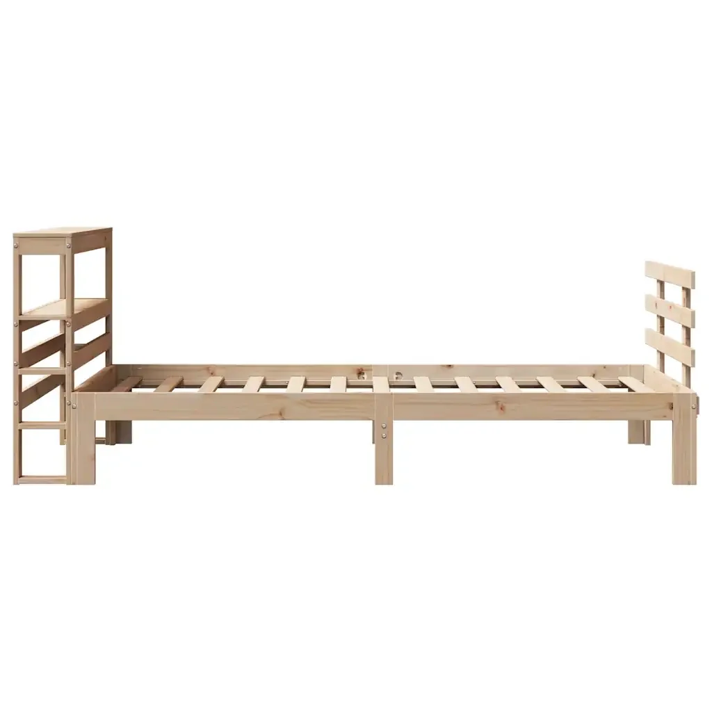 Letto singolo | Letto per adulti | Giroletto con Testiera 75x190 cm in Legno Massello di Pino - Image 7