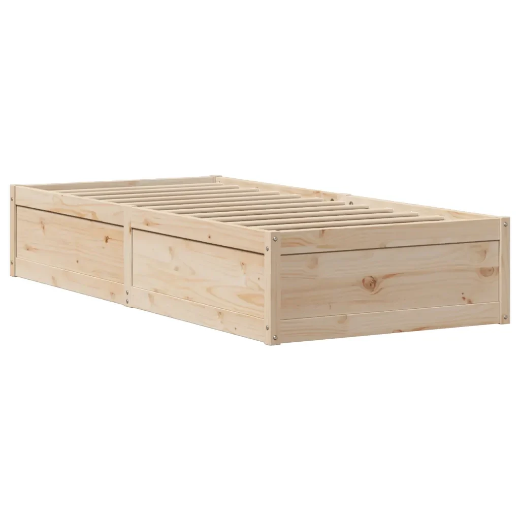Letto singolo | Letto per adulti | Giroletto con Testiera 75x190 cm in Legno Massello di Pino - Image 5