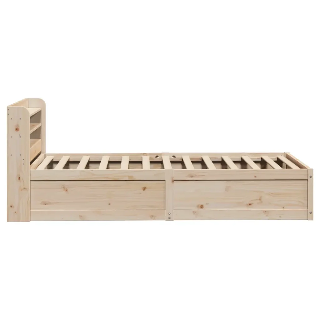 Letto singolo | Letto per adulti | Giroletto con Testiera 75x190 cm in Legno Massello di Pino - Image 7