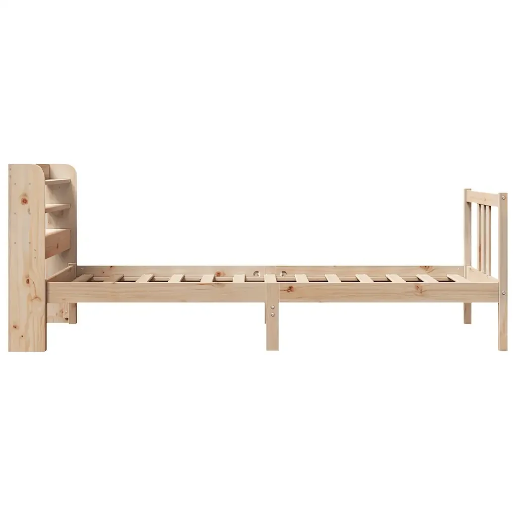 Letto singolo | Letto per adulti | Giroletto con Testiera 90x190 cm in Legno Massello di Pino - Image 7