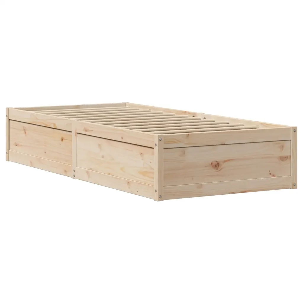 Letto singolo | Letto per adulti | Giroletto con Testiera 90x190 cm in Legno Massello di Pino - Image 5