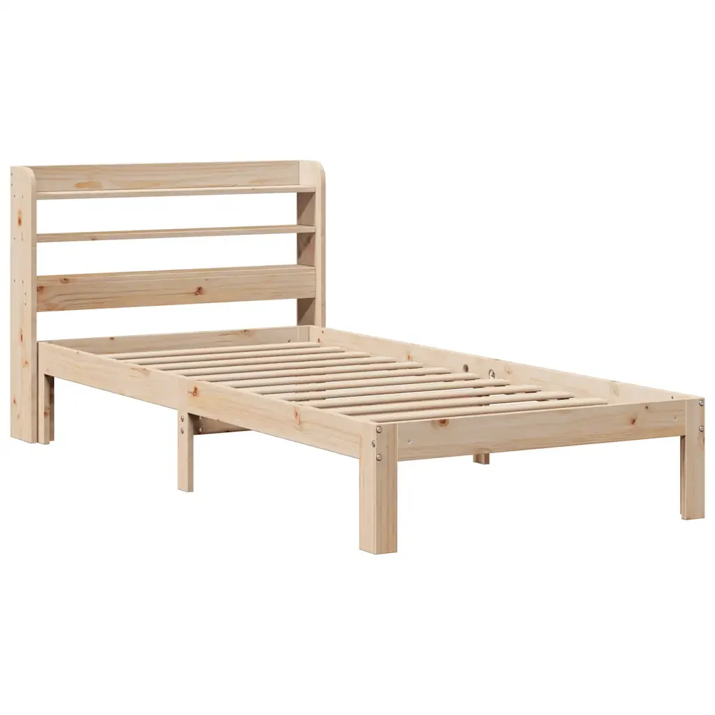 Letto singolo | Letto per adulti | Giroletto con Testiera 90x200 cm in Legno Massello di Pino - Image 4