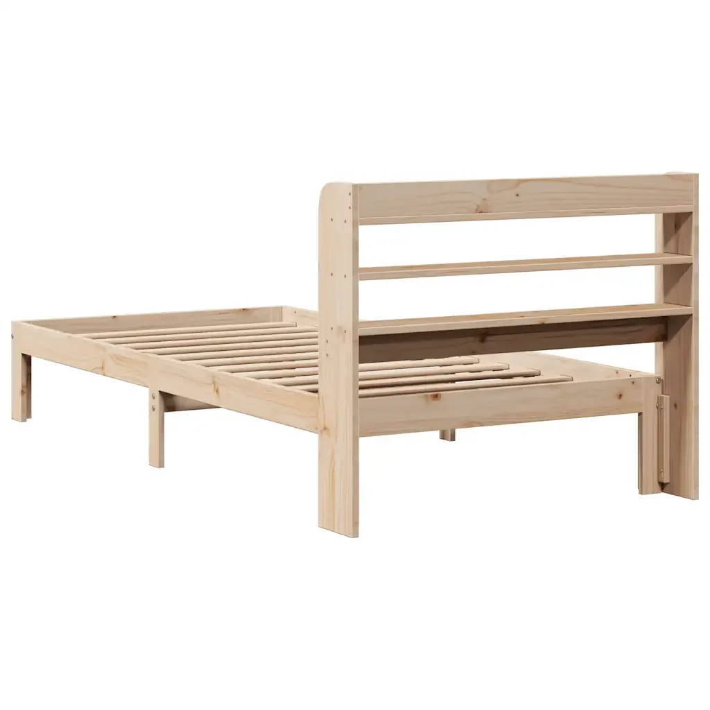 Letto singolo | Letto per adulti | Giroletto con Testiera 90x200 cm in Legno Massello di Pino - Image 6