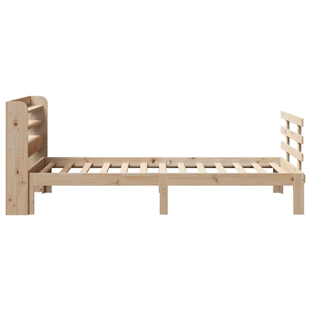 Letto singolo | Letto per adulti | Giroletto con Testiera 90x200 cm in Legno Massello di Pino - Image 7