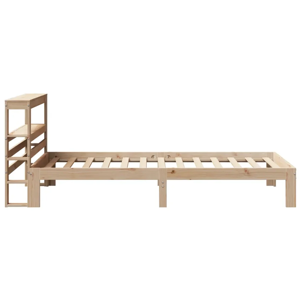Letto singolo | Letto per adulti | Giroletto con Testiera 90x200 cm in Legno Massello di Pino - Image 5