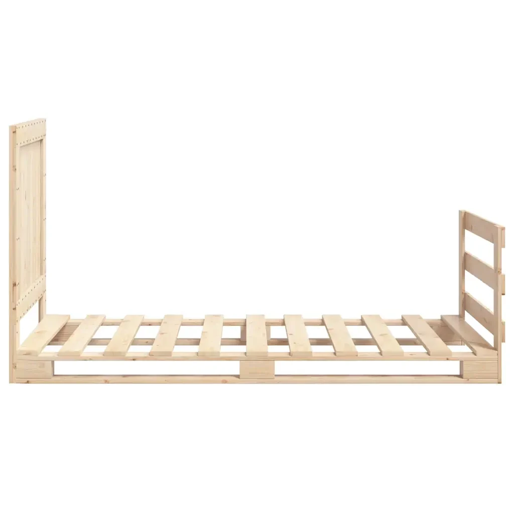Letto singolo | Letto per adulti | Giroletto con Testiera 90x200 cm in Legno Massello di Pino - Image 8